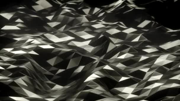 Polygonen Golven Perfecte naadloze lus van slowmotion polygon golven — Stockvideo