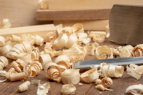 Carpenter cabinet maker hand tools on the workbench — Stock Photo, Image