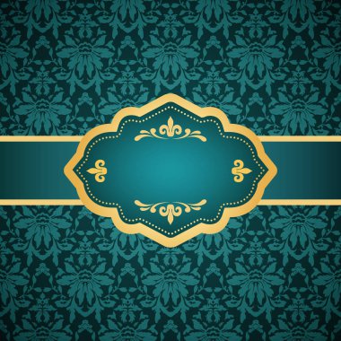 Altın çerçeve ile süs renkli lüks arka plan. Tasarım şablonu