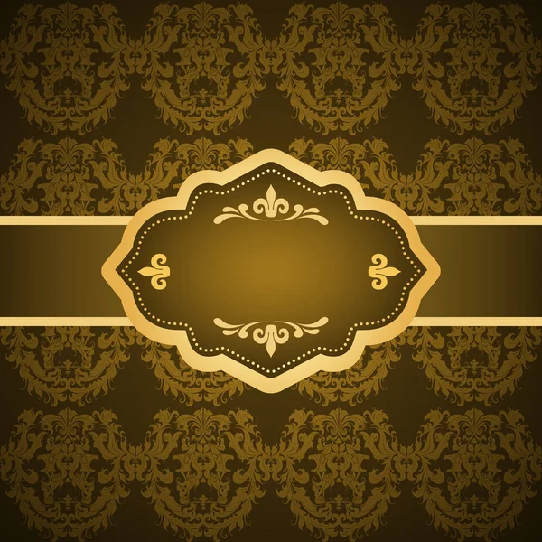 Fondo de lujo de color ornamental con marco dorado. Plantilla para diseño — Vector de stock