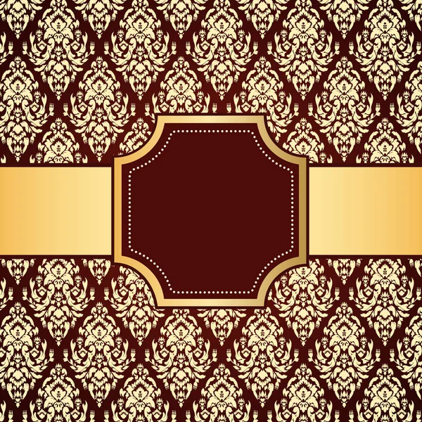 Fondo de lujo de color ornamental con marco dorado. Plantilla para diseño — Archivo Imágenes Vectoriales