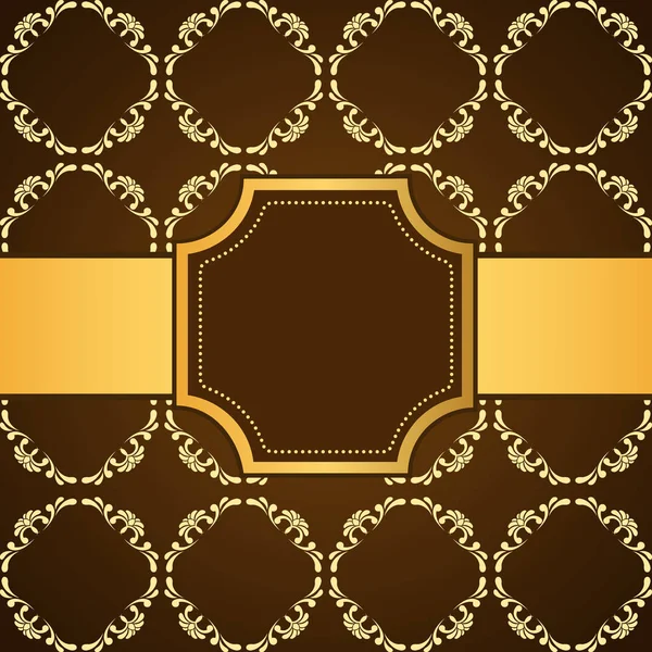 Ornamental colored luxury background with golden frame. Template for design — Stock Vector