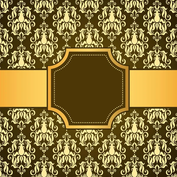 Fondo de lujo de color ornamental con marco dorado. Plantilla para diseño — Vector de stock