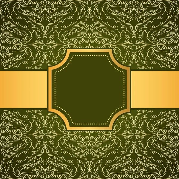 Ornamental colored luxury background with golden frame. Template for design — Stock Vector