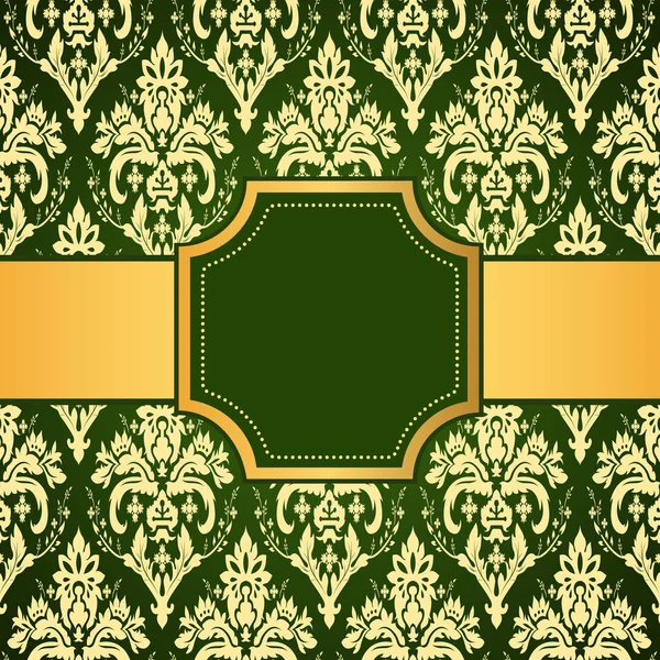 Ornamental colored luxury background with golden frame. Template for design — Stock Vector