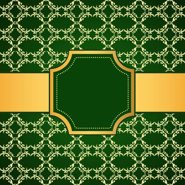 Ornamental colored luxury background with golden frame. Template for design — Stock Vector