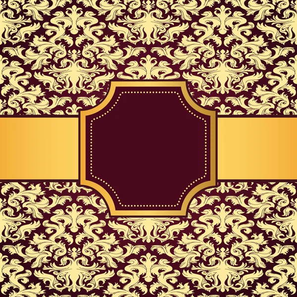 Sfondo di lusso colorato ornamentale con cornice dorata. Modello per il design — Vettoriale Stock