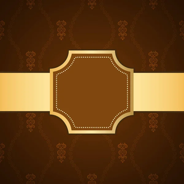 Ornamental colored luxury background with golden frame. Template for design — Stock Vector