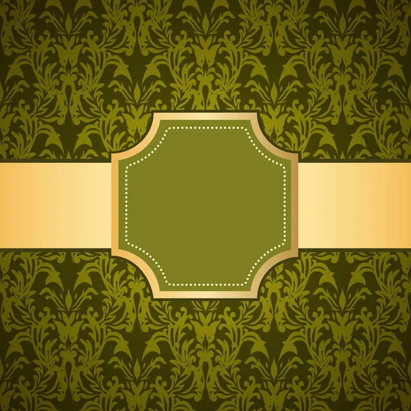 Ornamental colored luxury background with golden frame. Template for design — Stock Vector