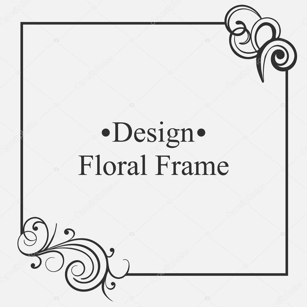Elegant vintage frame with floral pattern