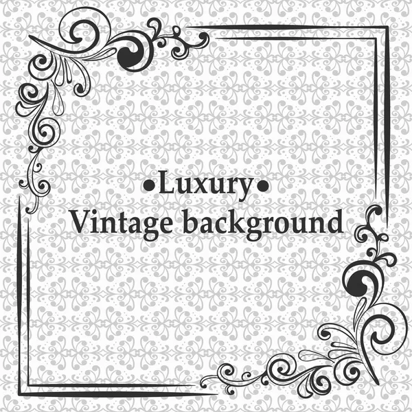 Fondo con adorno gris antiguo, de lujo y marco vintage — Vector de stock
