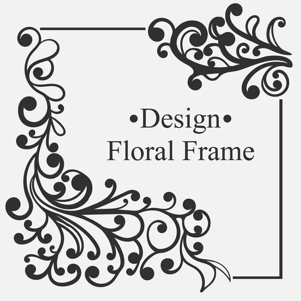 Eleganter Vintage-Rahmen mit floralem Muster. Vorlage für Design — Stockvektor