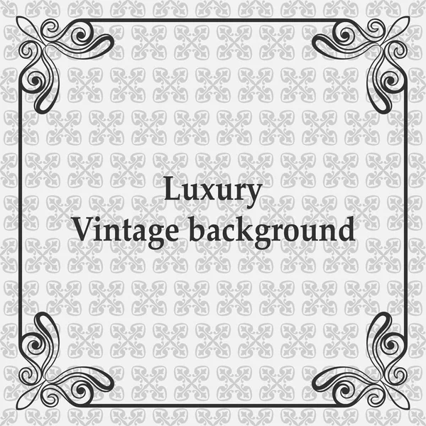 Antecedentes com ornamento cinza antigo, luxo e moldura vintage —  Vetores de Stock