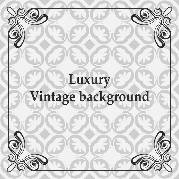 Background with antique, luxury gray ornament and vintage frame — Stock Vector