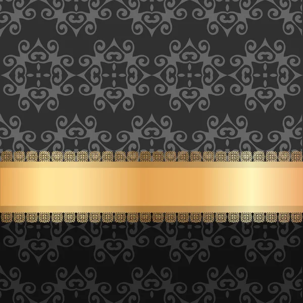 ゴールデン リボン付き高級装飾的な背景 — ストックベクタ