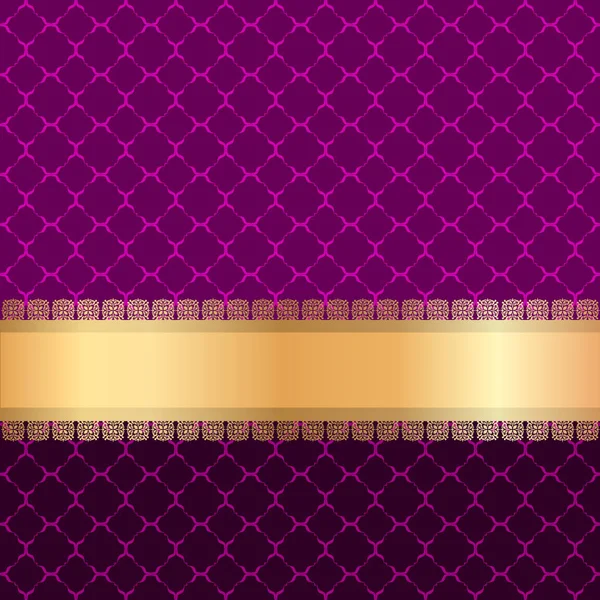 Luxury ornamental Background with golden ribbon — Stock Vector