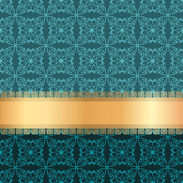 Lyx dekorativa bakgrund med gyllene band — Stock vektor