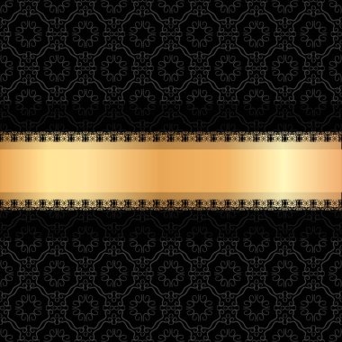 Lüks süs arka plan ile altın şerit. Tasarım şablonu