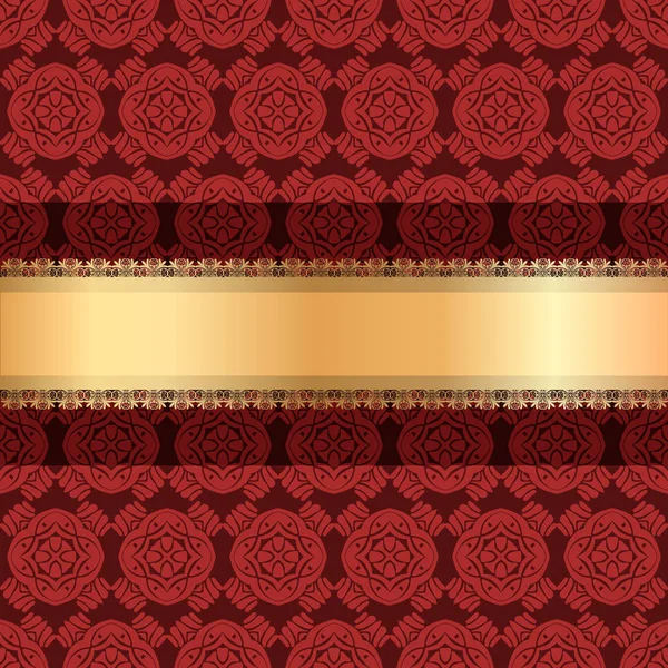 Fond décoratif de luxe avec ruban doré. Modèle pour la conception — Image vectorielle