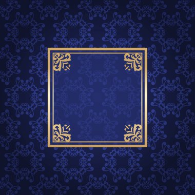 Renkli süs lüks zemin üzerine Vintage altın çerçeve