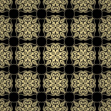 Altın arka plan soyut vintage süsleme ile. Tasarım şablonu