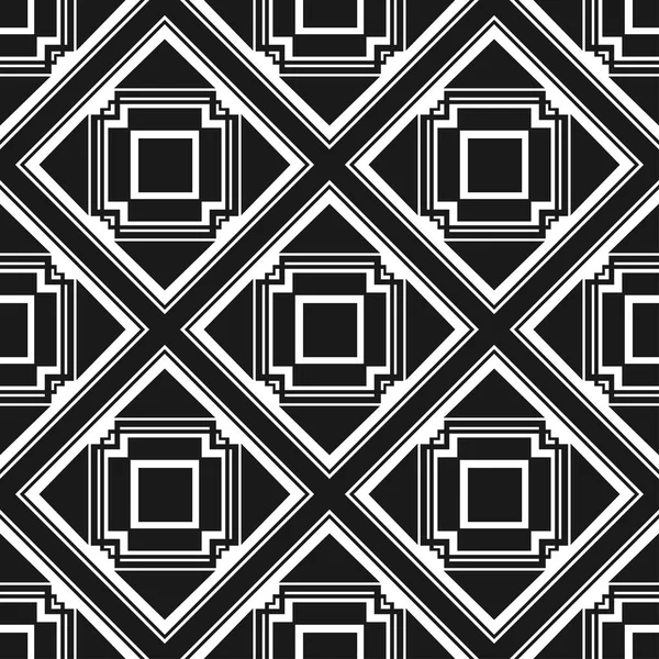 Abstracto art deco negro geométrico sin costura fondo del patrón. Plantilla para diseño — Vector de stock