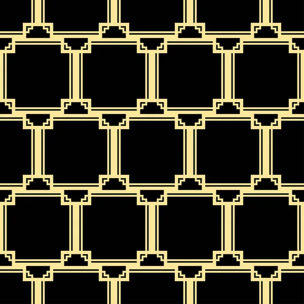 Arte abstrata deco dourado geométrico sem costura fundo padrão. Modelo para design —  Vetores de Stock
