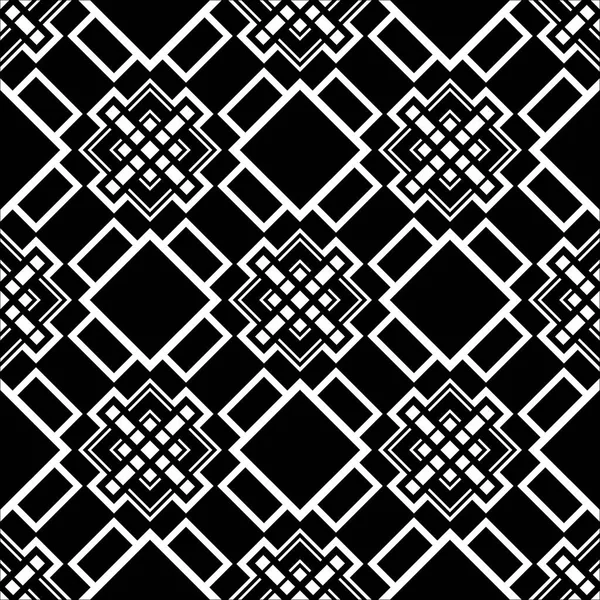 Abstracto art deco negro geométrico ornamental sin costura patrón de fondo. Plantilla para diseño — Vector de stock