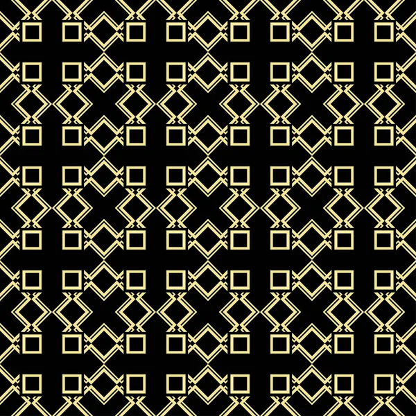 Abstrakt konst deco gyllene geometriska prydnads sömlösa mönster bakgrund. Mall för design — Stock vektor