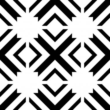 Soyut sanat deco siyah geometrik süs Dikişsiz desen arka plan. Tasarım şablonu