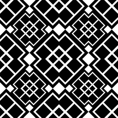 Soyut sanat deco siyah geometrik süs Dikişsiz desen arka plan. Tasarım şablonu