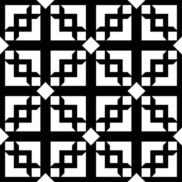 Seni abstrak deco hitam ornamental geometris latar belakang pola mulus. Templat untuk desain - Stok Vektor