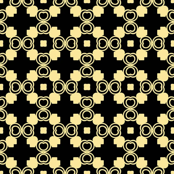 Απρόσκοπτη floral ταπετσαρία γεωμετρικά. Μαύρο και χρυσό, πορτοκαλί, κίτρινο μοτίβο, διάνυσμα. Πρότυπο για το σχεδιασμό — Διανυσματικό Αρχείο
