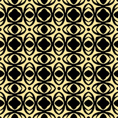 Sorunsuz çiçek geometrik duvar kağıdı. Siyah ve altın, portakal, sarı desen, vektör. Tasarım şablonu