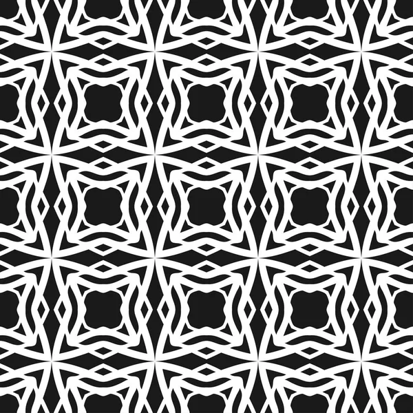 Papel pintado geométrico floral sin costuras. Patrón blanco y negro, vector. Plantilla para diseño — Vector de stock