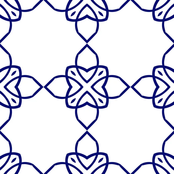 Dark blue luxury background seamless with ornamental pattern on white — Stock Vector