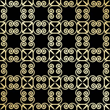 Süs duvar kağıdı, vektör lüks arka plan. Vintage çiçek desenli siyah altın gradyan ile.