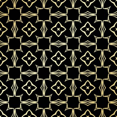 Süs duvar kağıdı, vektör lüks arka plan. Vintage çiçek desenli siyah altın gradyan ile.