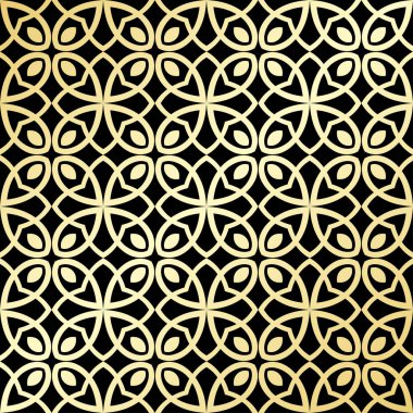 Süs duvar kağıdı, vektör lüks arka plan. Vintage çiçek desenli siyah altın gradyan ile.
