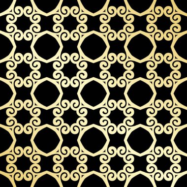 Süs duvar kağıdı, vektör lüks arka plan. Vintage çiçek desenli siyah altın gradyan ile.
