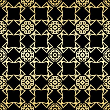 Süs duvar kağıdı, vektör lüks arka plan. Vintage çiçek desenli siyah altın gradyan ile.