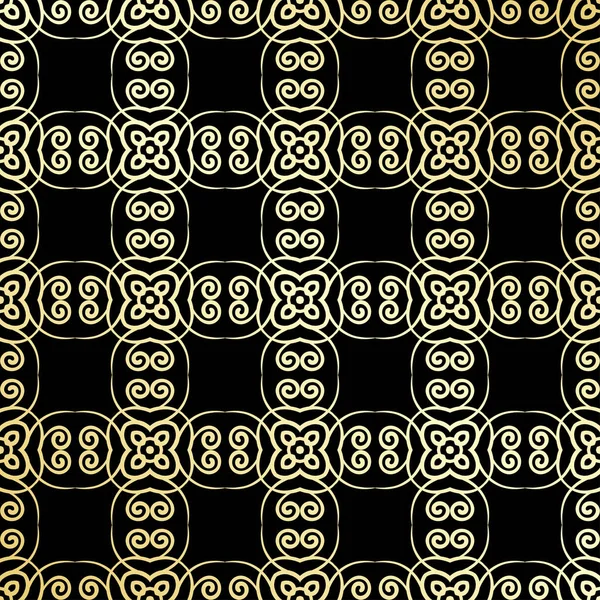 Papel pintado ornamental, fondo de lujo vector. Patrón floral vintage en negro con gradiente dorado . — Vector de stock