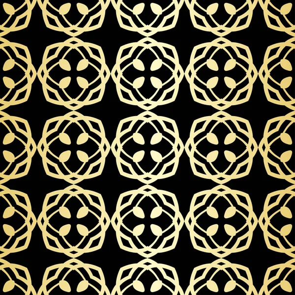 Ornamentale Tapete, Vektor Luxus Hintergrund. Vintage-Blumenmuster auf Schwarz mit goldenem Farbverlauf. — Stockvektor