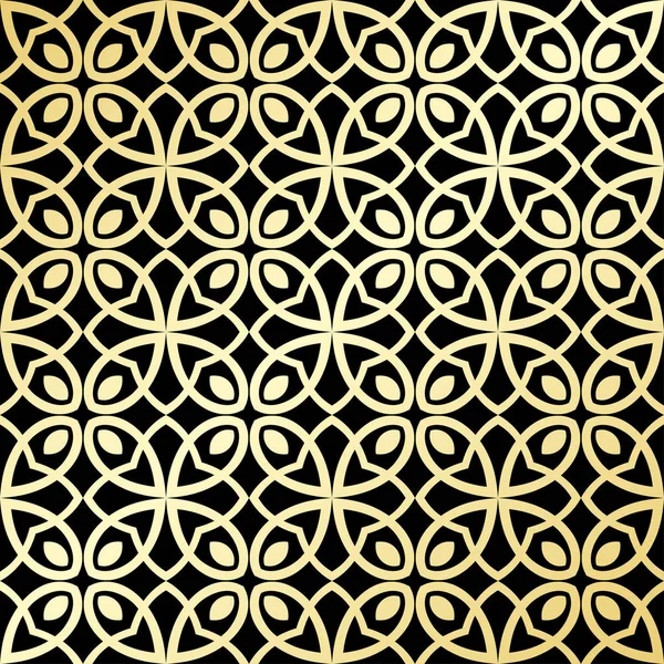 Papel pintado ornamental, fondo de lujo vector. Patrón floral vintage en negro con gradiente dorado . — Vector de stock