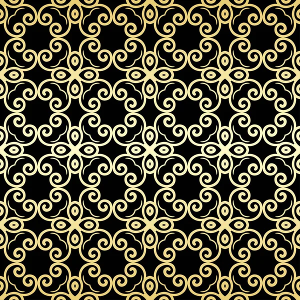 Süs duvar kağıdı, vektör lüks arka plan. Vintage çiçek desenli siyah altın gradyan ile.