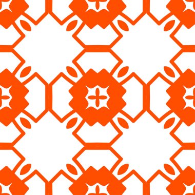 Turuncu lüks arka plan beyaz üzerine süs deseni ile sorunsuz