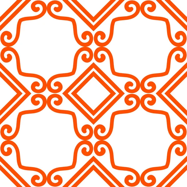 Oranje luxe achtergrond naadloze met sier patroon op wit — Stockvector