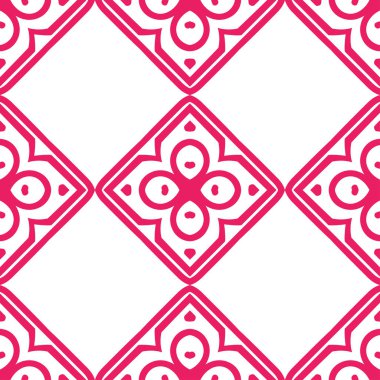 Pembe lüks arka plan beyaz üzerine süs deseni ile sorunsuz