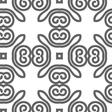 Gri lüks arka plan beyaz üzerine süs deseni ile sorunsuz