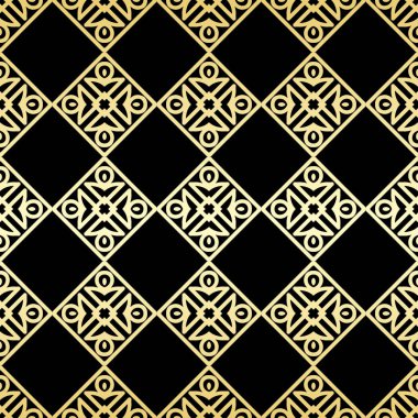 Süs duvar kağıdı, vektör lüks arka plan. Vintage çiçek desenli siyah altın gradyan ile.